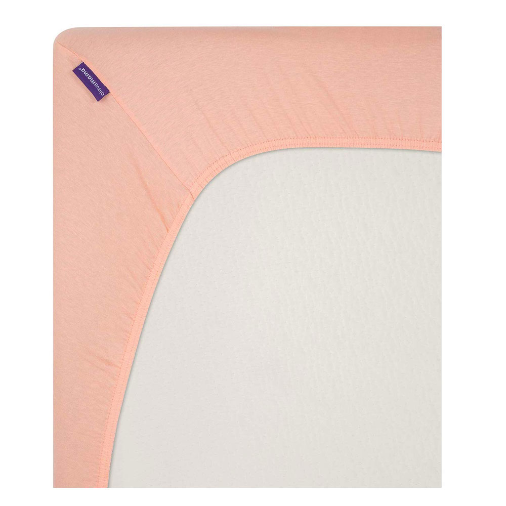 Set 2 cearceafuri cu elastic pentru patut 120x60 cm, roz, Clevamama