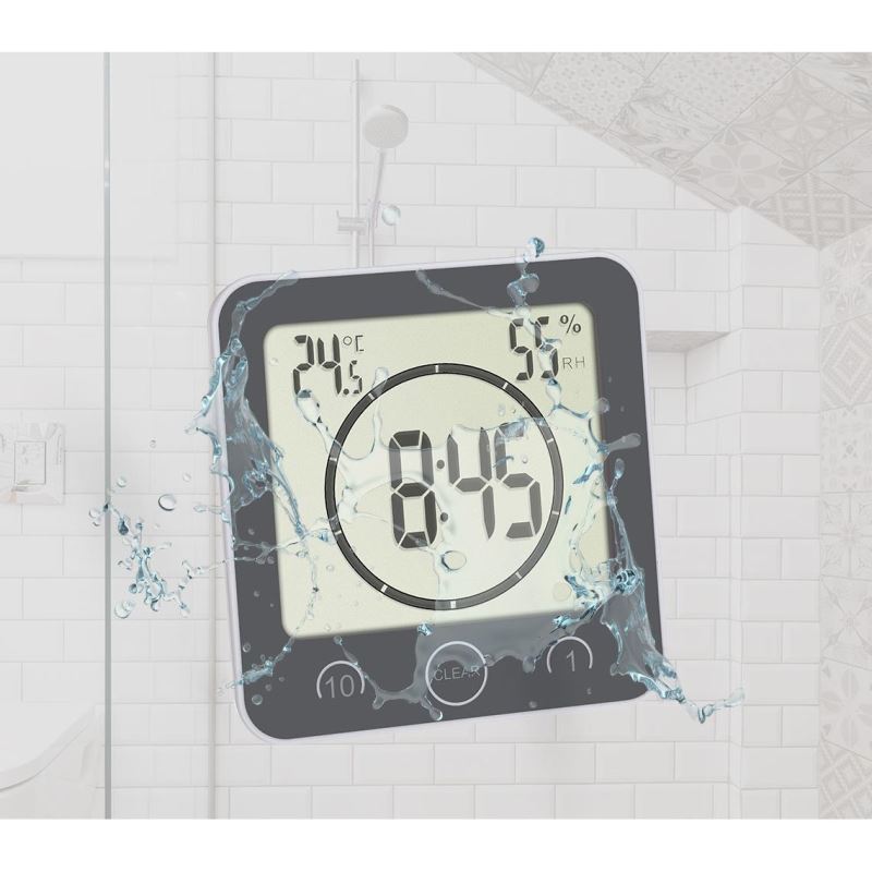 Ceas digital pentru baie și bucătărie cu timer și termohigrometru TFA