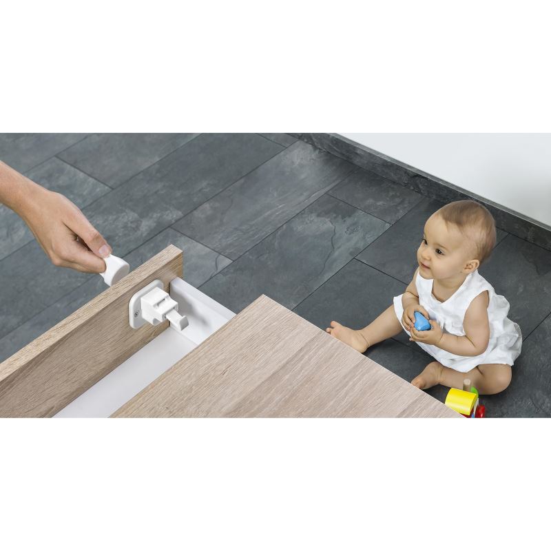 Incuietoare magnetica Reer pentru sertare si usi de dulap, alba