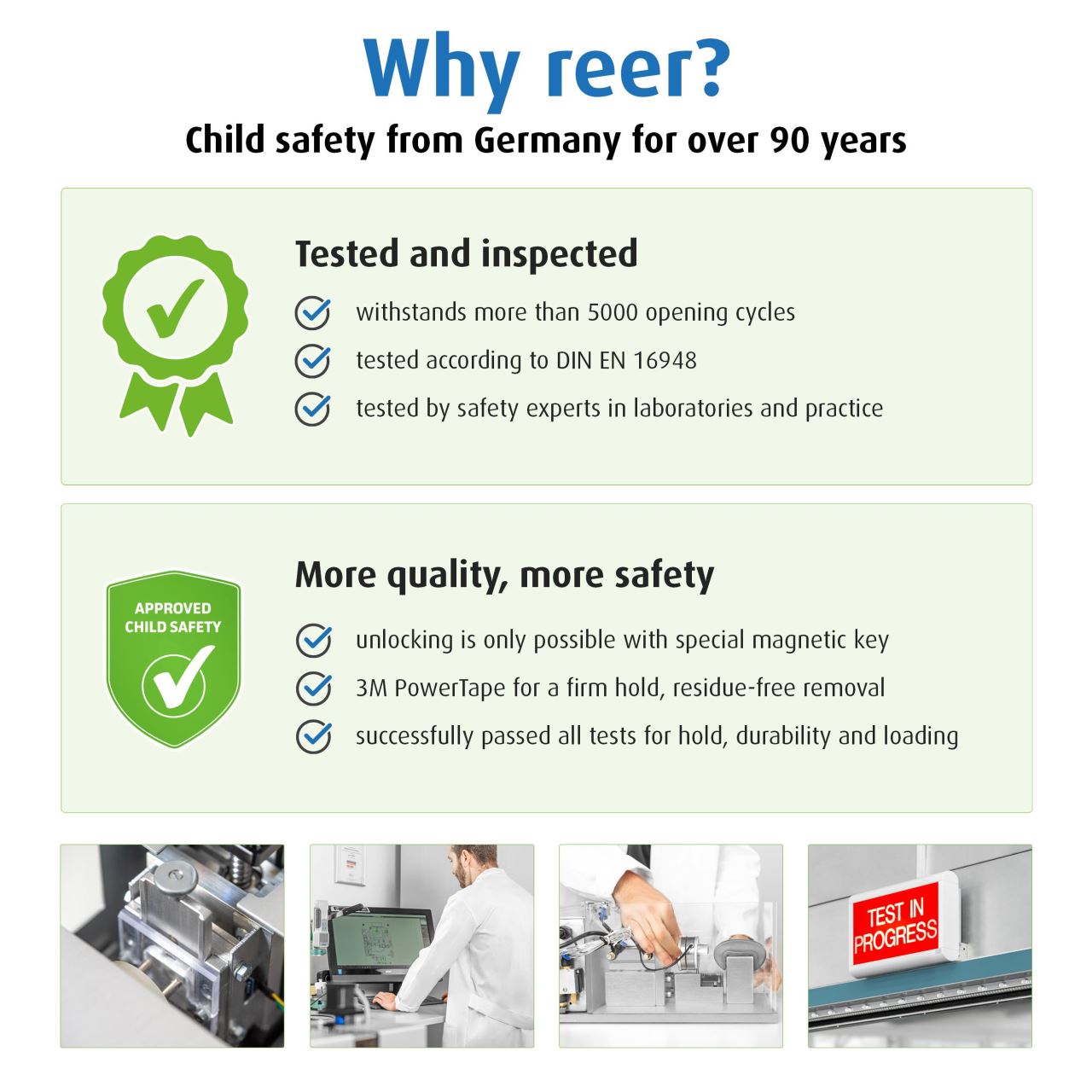 Incuietoare magnetica Reer pentru sertare si usi de dulap, alba