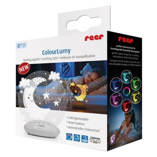 Lampa de veghe pentru copii Reer ColorLumy Moon cu LED si 7 culori