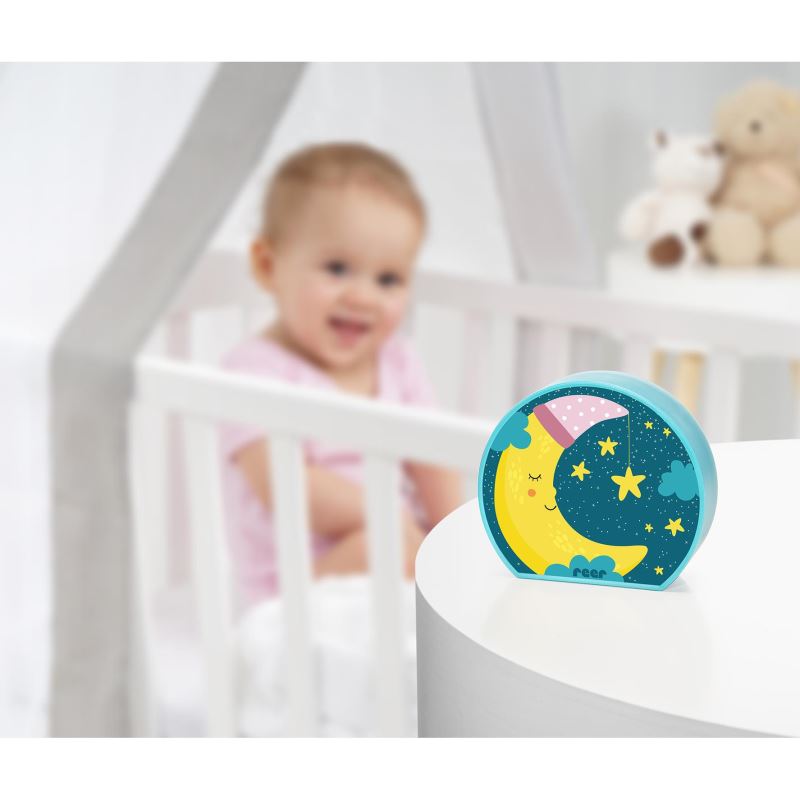 Lampa de veghe LED MyBabyLight Moon pentru bebelusi 0+ luni, Reer