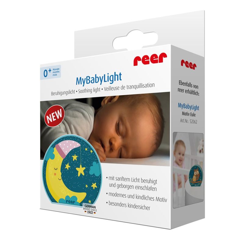 Lampa de veghe LED MyBabyLight Moon pentru bebelusi 0+ luni, Reer
