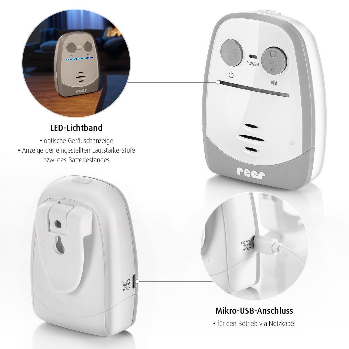 Monitor audio digital pentru bebelusi Nova, functie Vox, distanta 450 m, Reer 50140