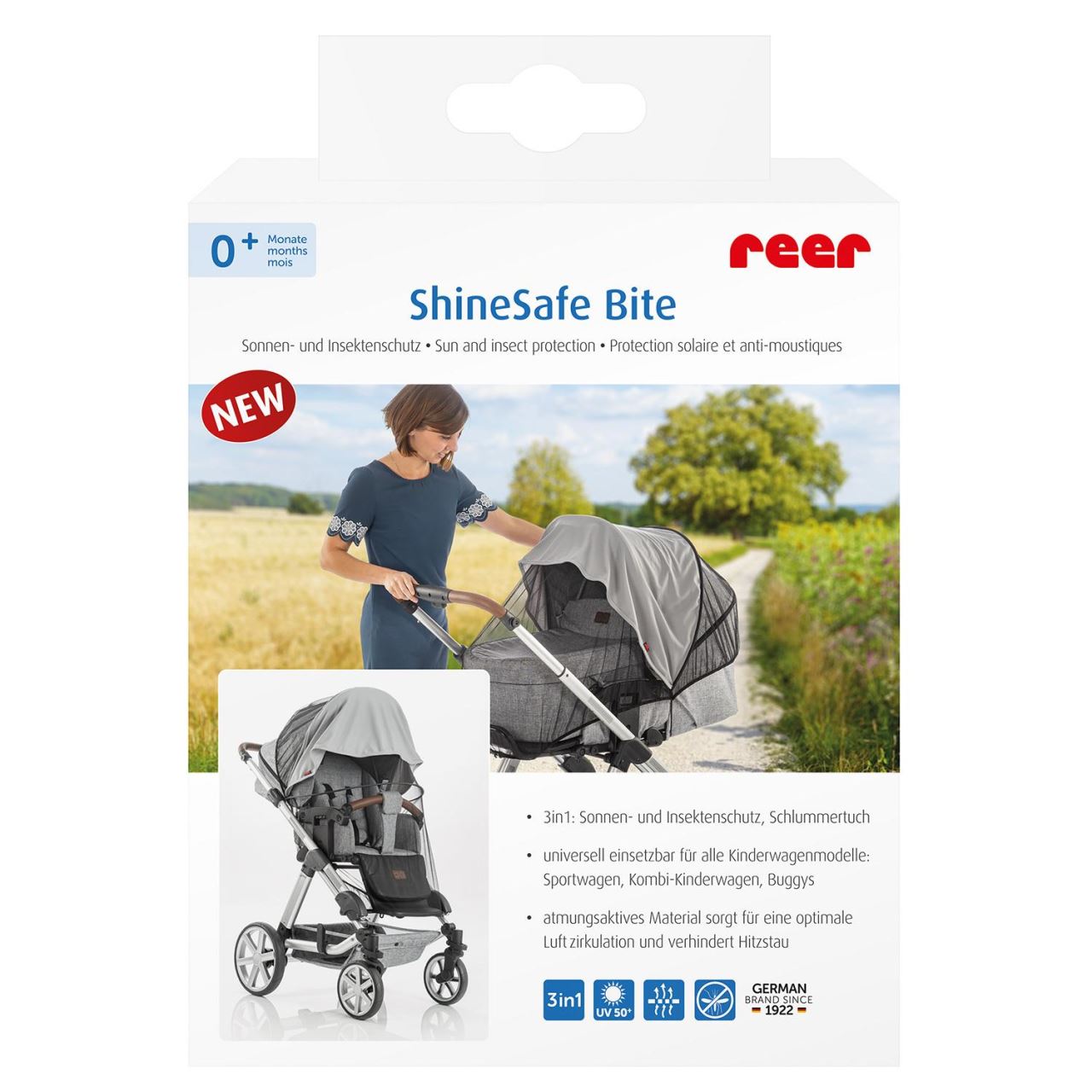 Plasa protectie carucior bebe antiinsecte si soare UV 50+ REER
