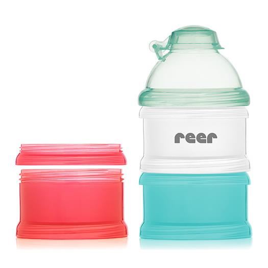 Recipient pentru lapte praf cu 3 compartimente și pâlnie REER