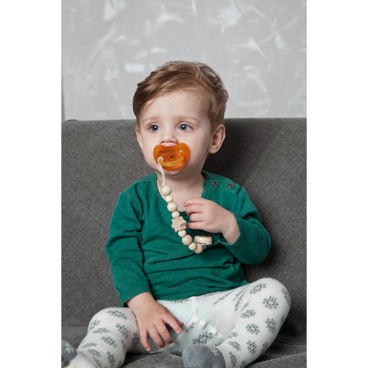 Suzeta ortodontica monobloc BIO, din latex de cauciuc organic, 18+ luni Grunspecht 674-00