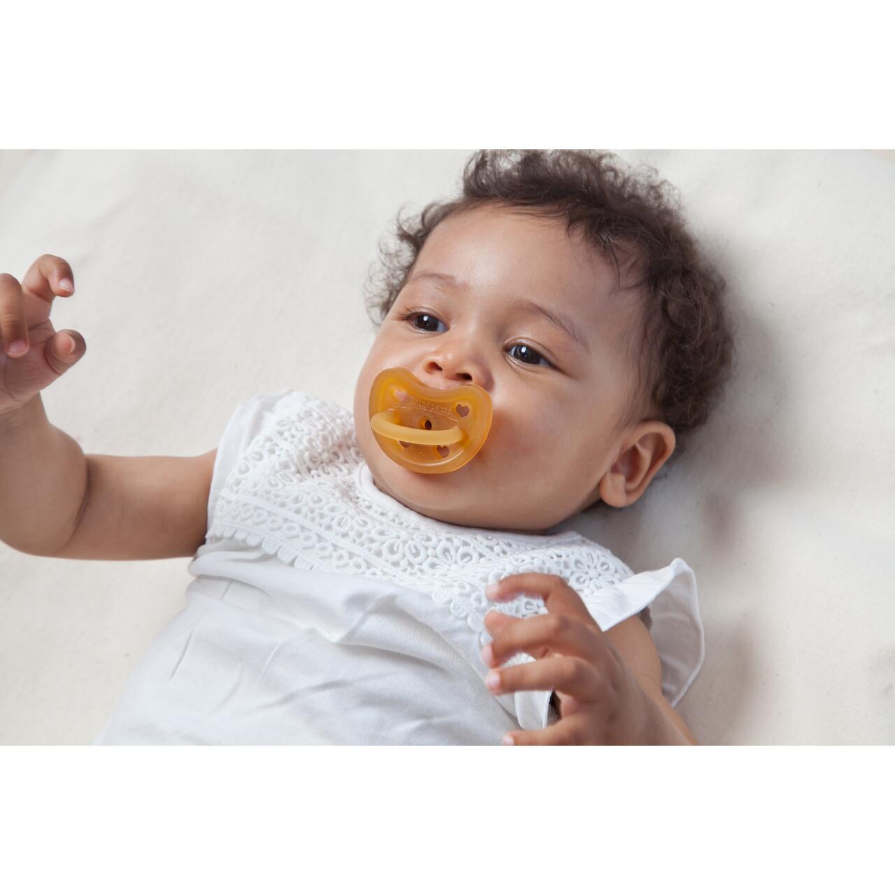 Suzeta ortodontica monobloc BIO, din latex de cauciuc organic, 6-18 luni Grunspecht 671-00