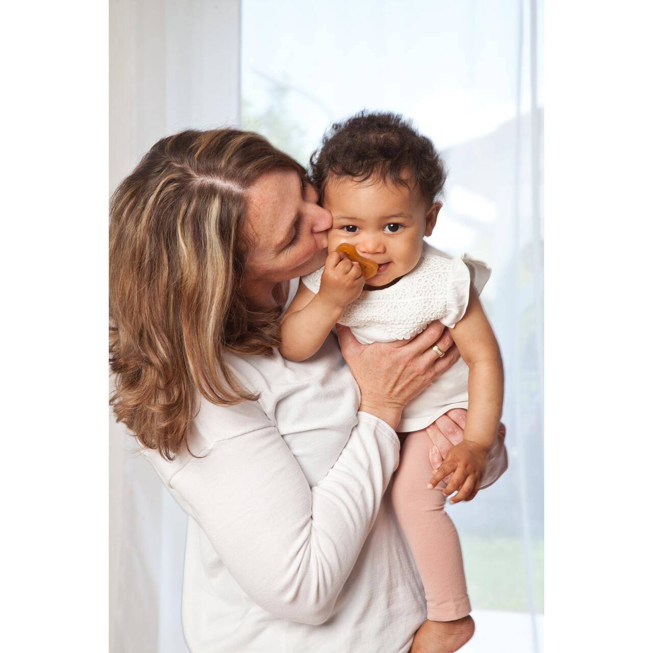 Suzeta ortodontica monobloc BIO, din latex de cauciuc organic, 6-18 luni Grunspecht 671-00