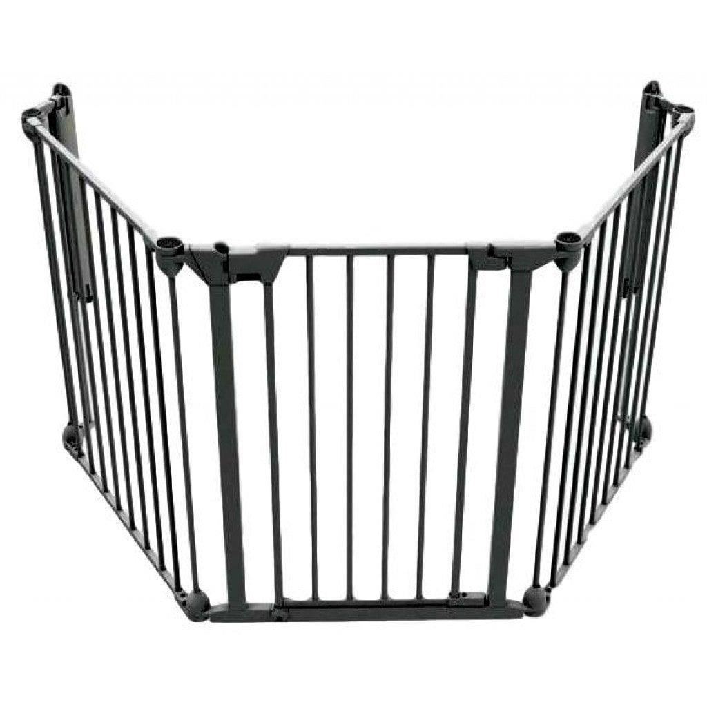 Tarc de siguranta modular pentru copii cu 3 panouri, metal negru, Noma