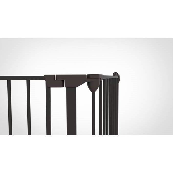 Tarc de siguranta modular pentru copii cu 3 panouri, metal negru, Noma