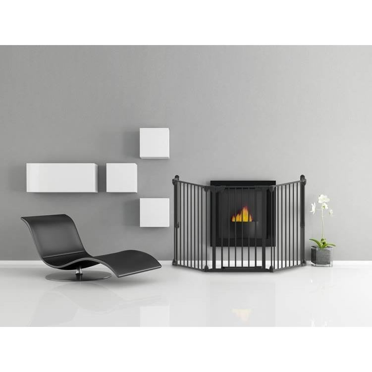 Tarc de siguranta modular pentru copii cu 3 panouri, metal negru, Noma