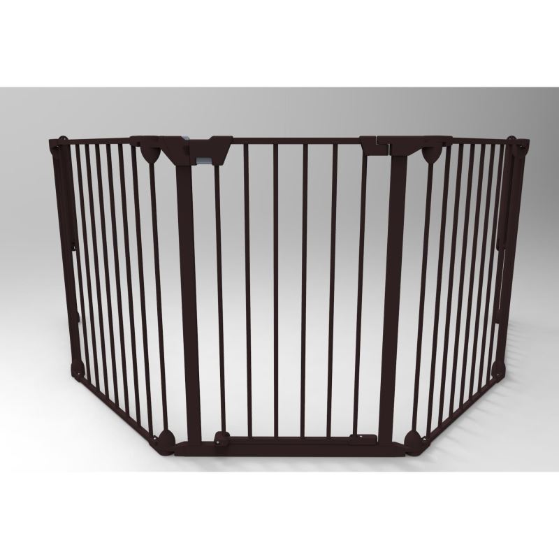 Tarc de siguranta modular pentru copii cu 3 panouri, metal negru, Noma