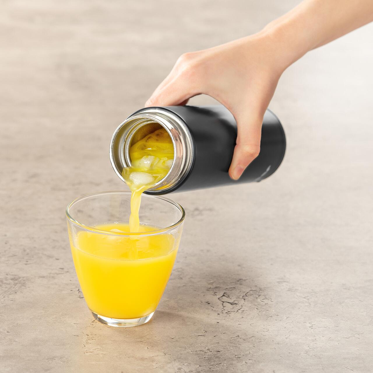 Termos din oțel inoxidabil vidat Reer ColourDesign, 450 ml, negru