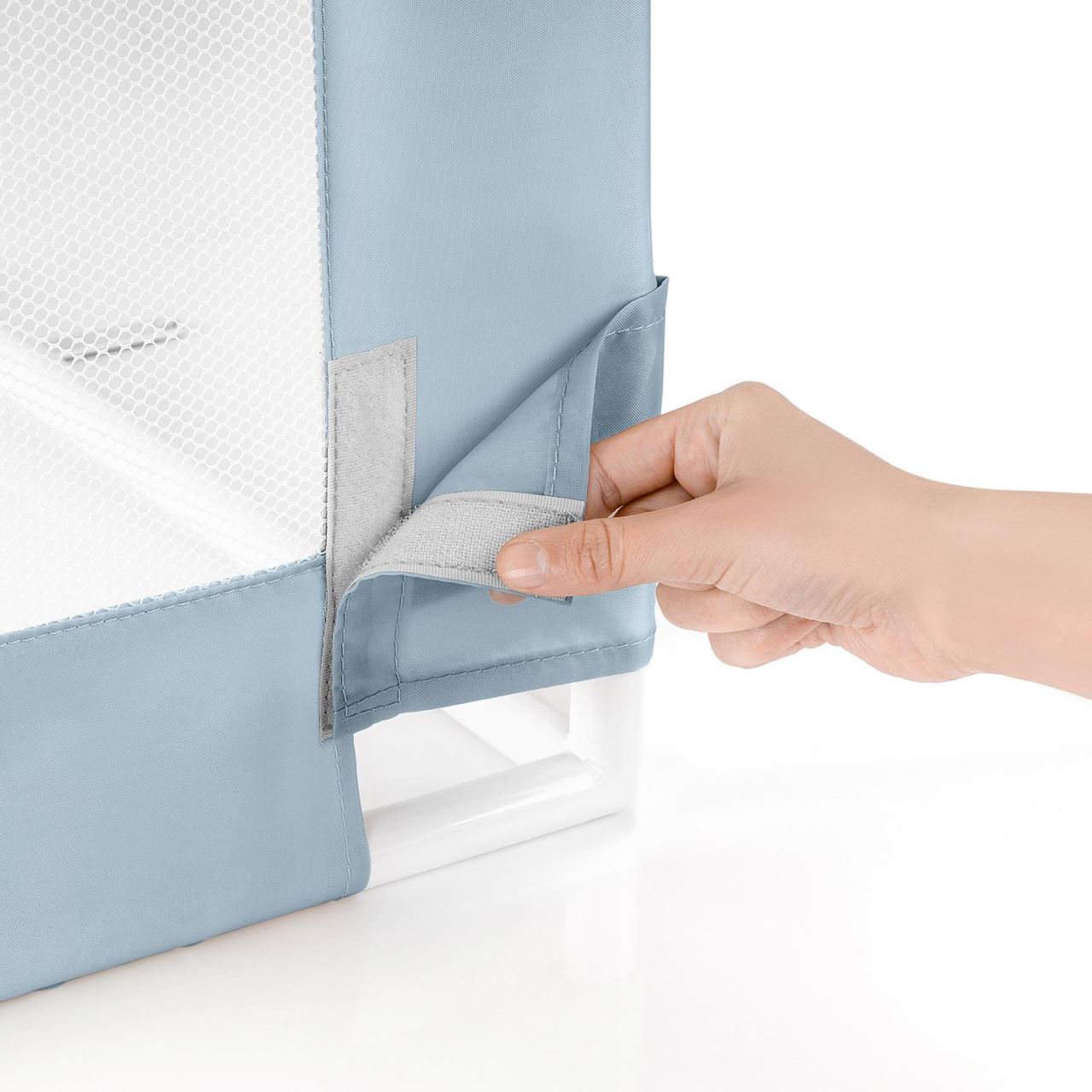 Barieră anticădere pentru pat copii 100 cm, albastru-gri, Reer Sleep'n Keep