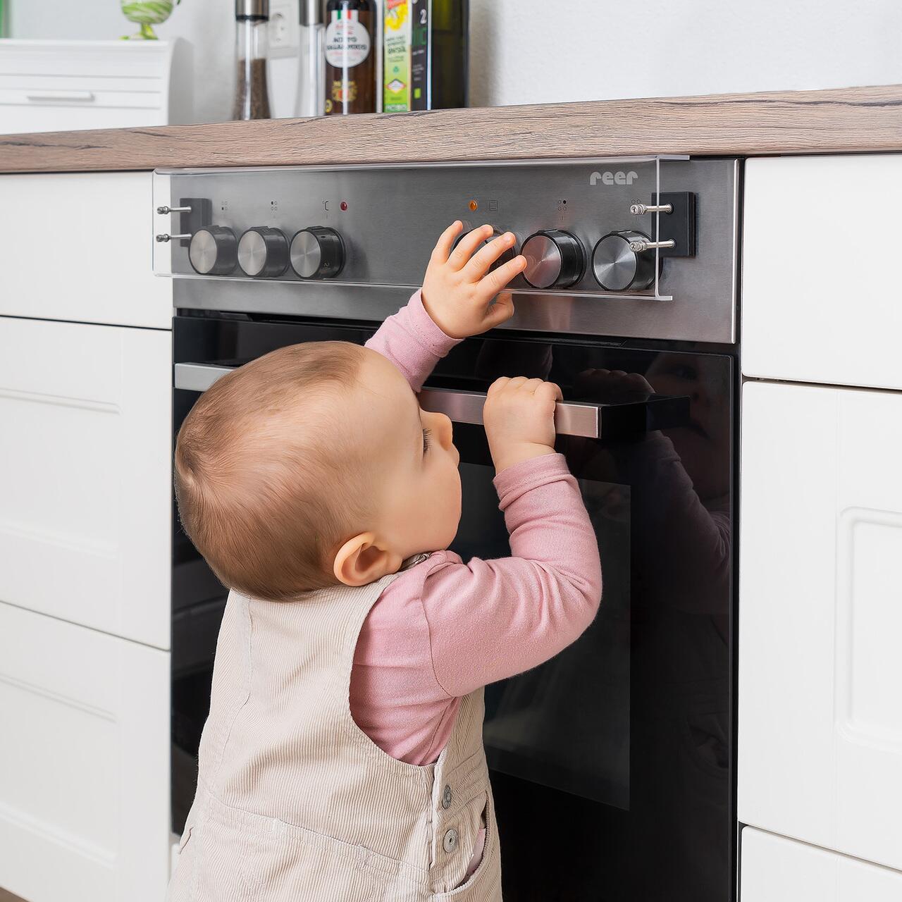 Capac protecție butoane aragaz și cuptor magnetic, transparent, Reer