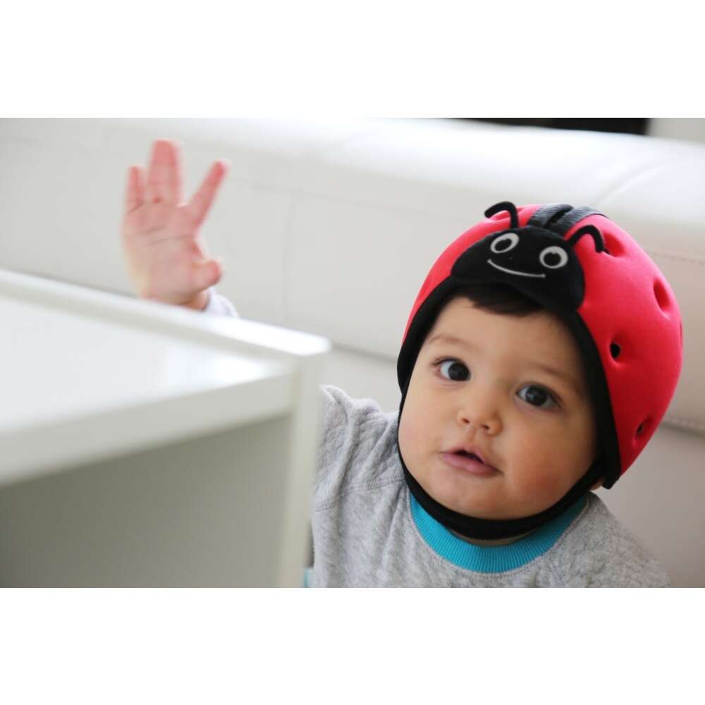 Cască de protecție bebeluși reglabilă, ultraușoară, roșie, 7-24 luni, SafeHead Ladybird