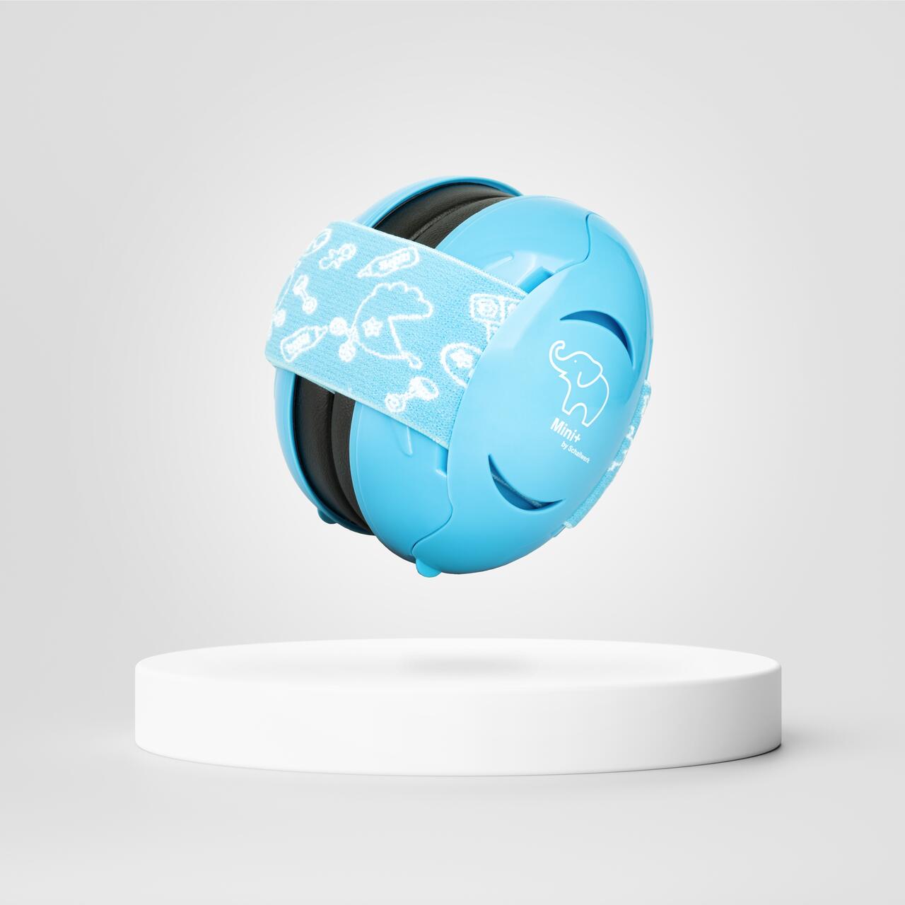 Casti antifonice pentru bebelusi, ofera protectie auditiva de la 0+ luni, 2 bentite reglabile, SNR 25, albastru, SCHALLWERK MINI+ Baby Blue