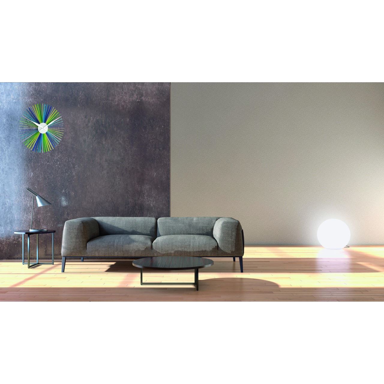 Ceas de perete analog XXL, colorat, creat de designer, model DAISY, multicolor, TFA 60.3023.30