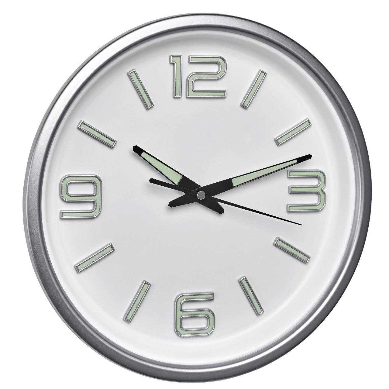 Ceas de perete silentios TFA, cu cifre si ace fosforescente