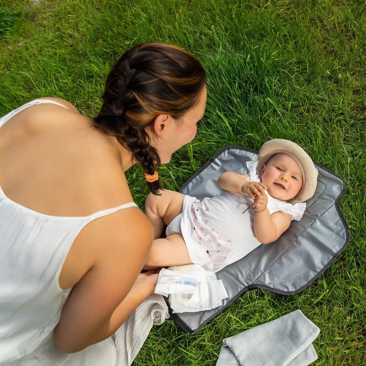 Geanta pentru scutece cu aleza, din material reciclat, Reer Growing