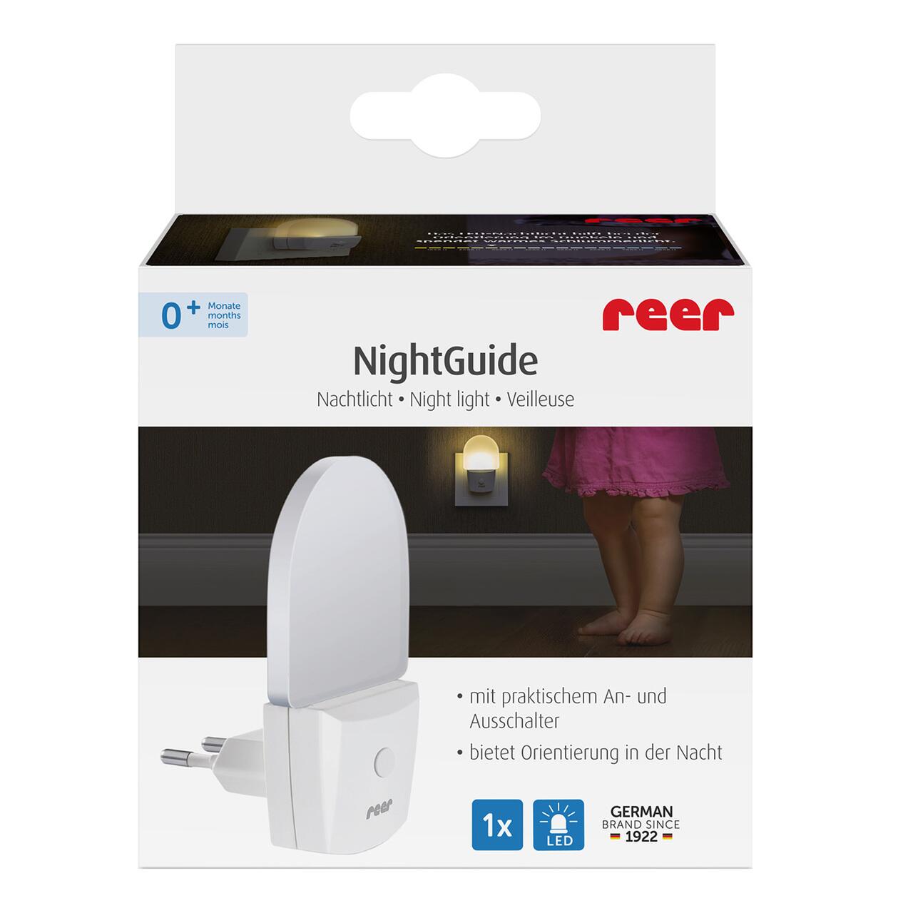 Lampa de veghe LED pentru priza cu comutator Reer NightGuide