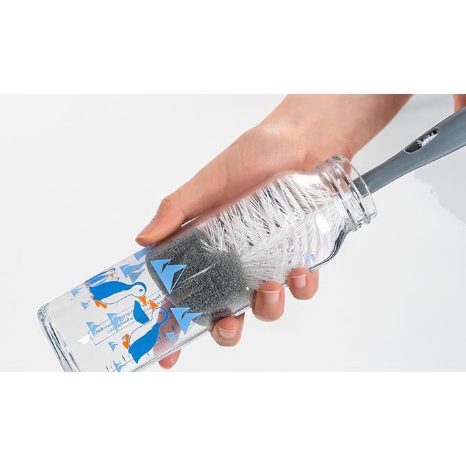 Perie 2in1 pentru curatarea biberoanelor si tetinelor, Reer