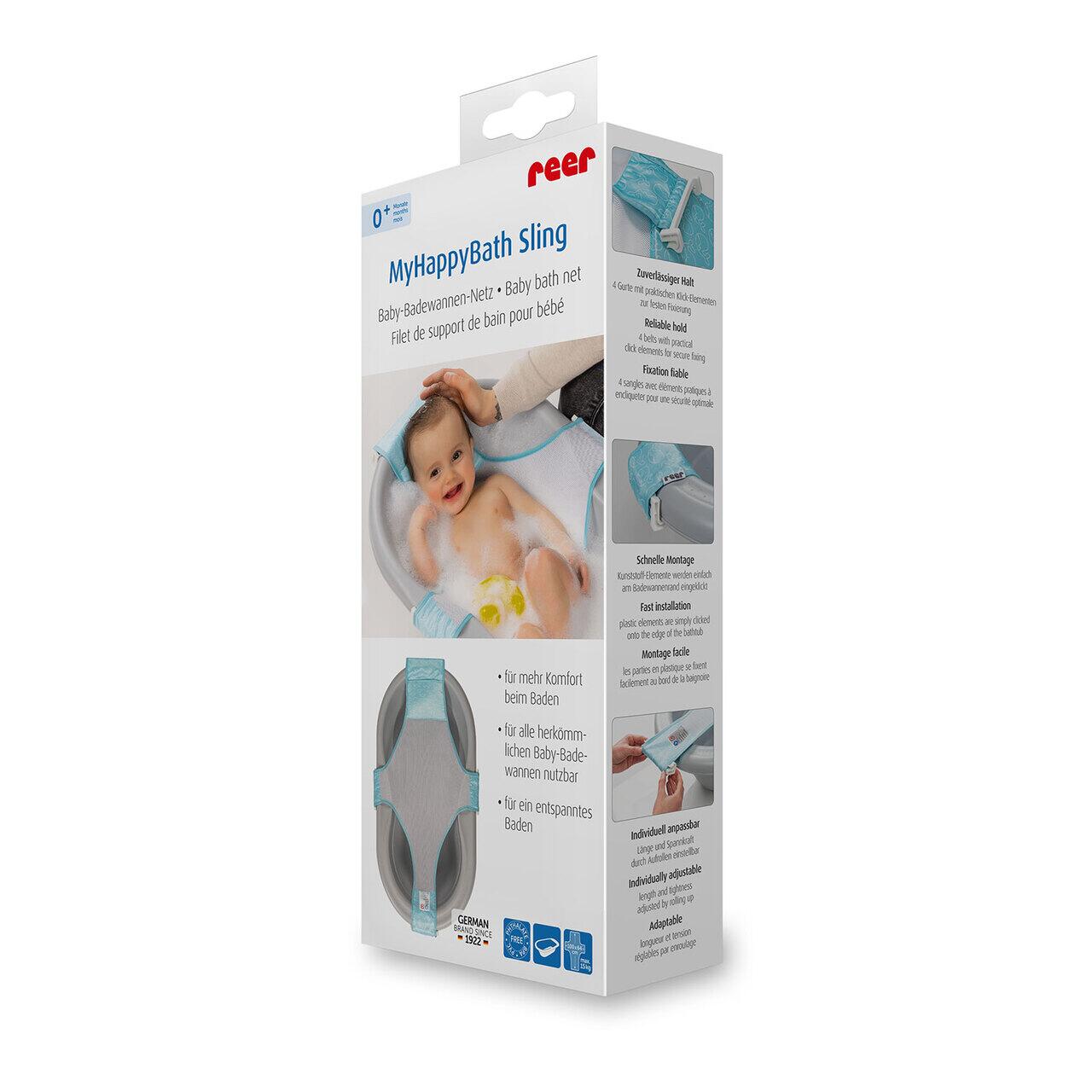 Plasa de baie pentru bebelusi Reer MyHappyBath Sling, reglabila, fara BPA