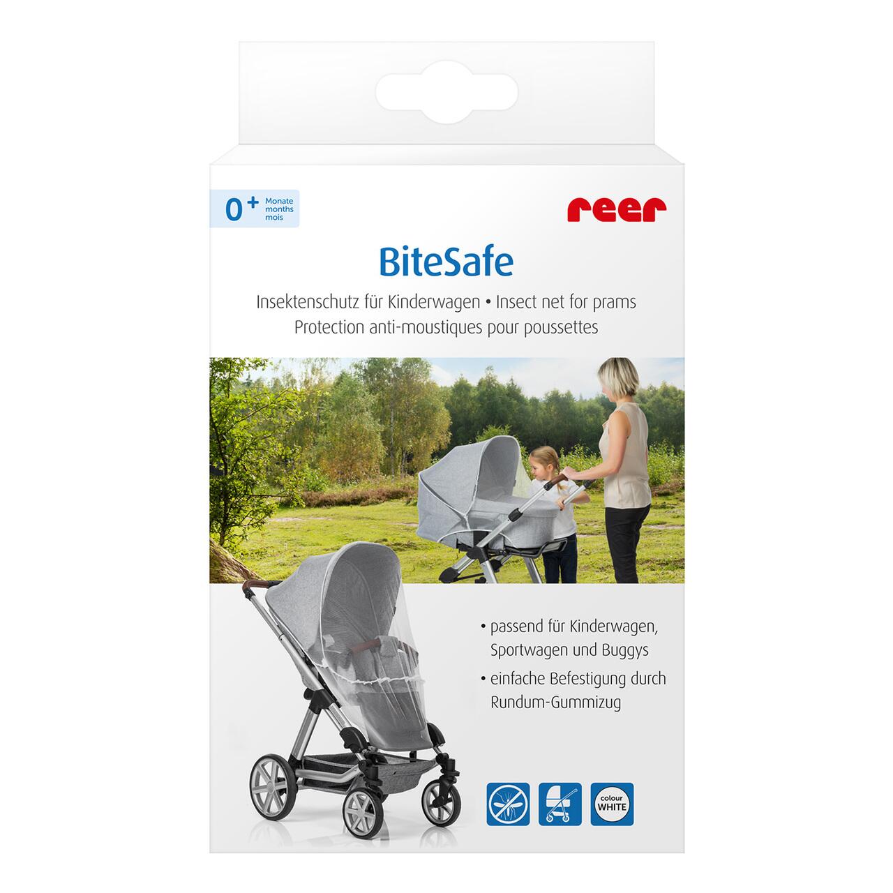 Plasa anti-insecte universala pentru carucior bebe, alba, Reer BiteSafe