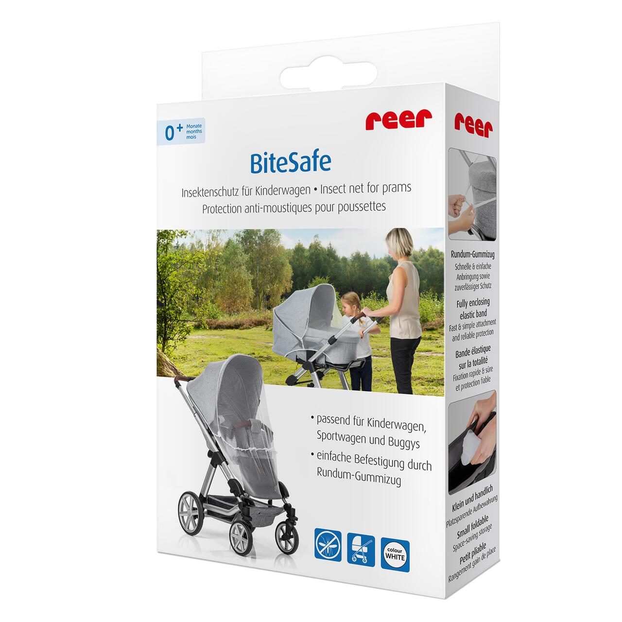 Plasa anti-insecte universala pentru carucior bebe, alba, Reer BiteSafe