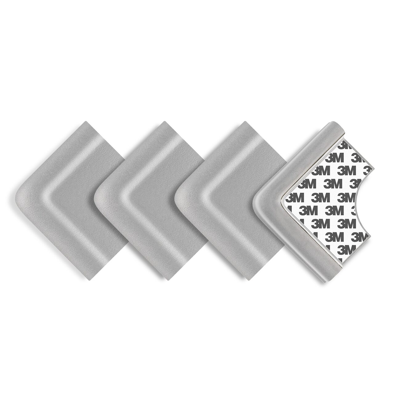 Set 4 protectii pentru colturi copii din spuma, gri, cu banda 3M Reer