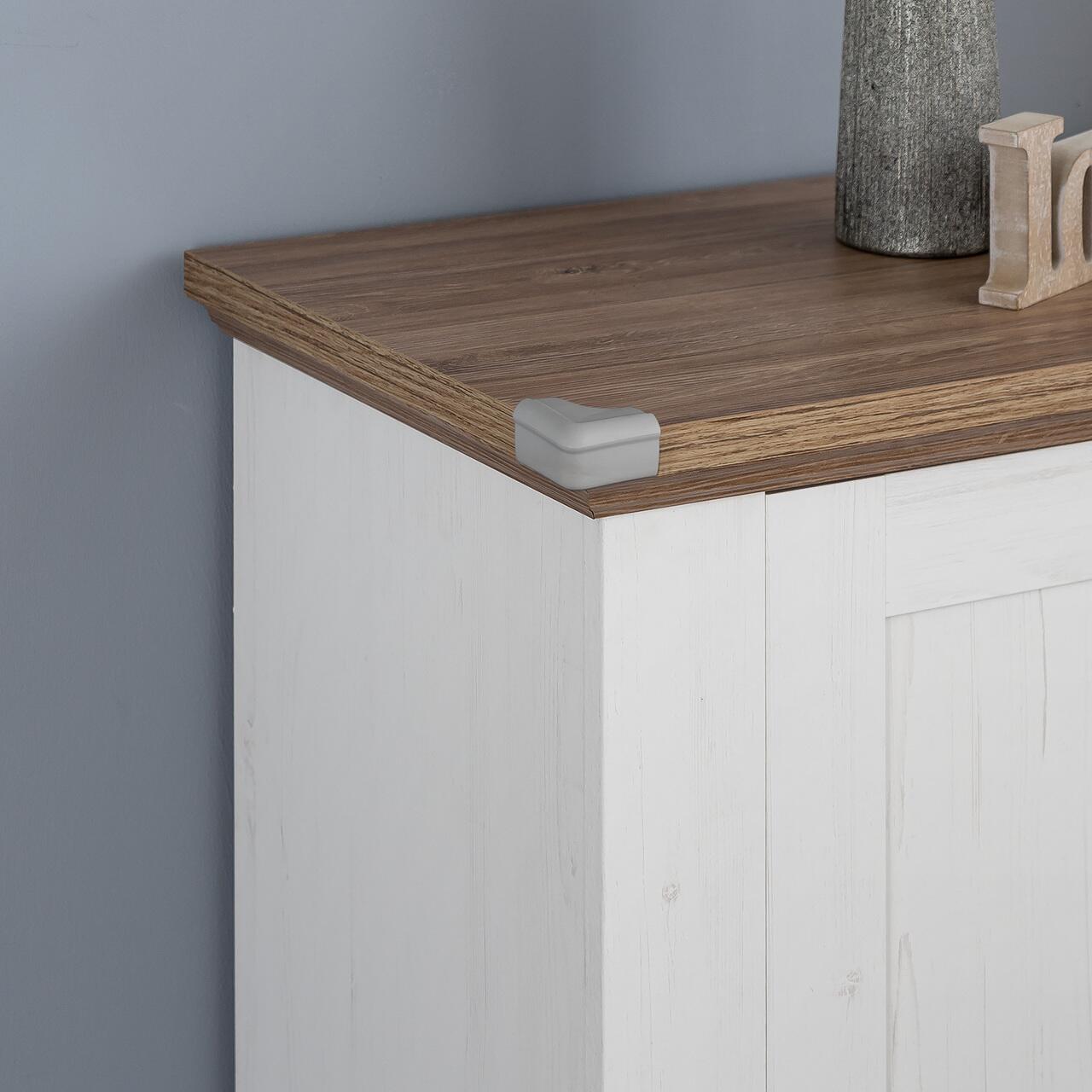 Set 4 protectii pentru colturi copii din spuma, gri, cu banda 3M Reer