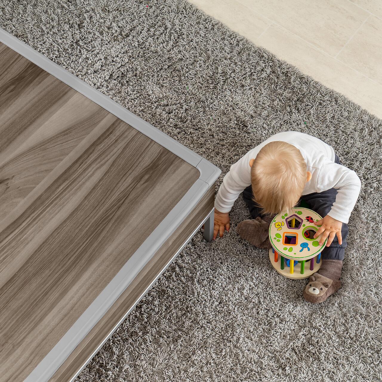 Set 4 protectii pentru colturi copii din spuma, gri, cu banda 3M Reer