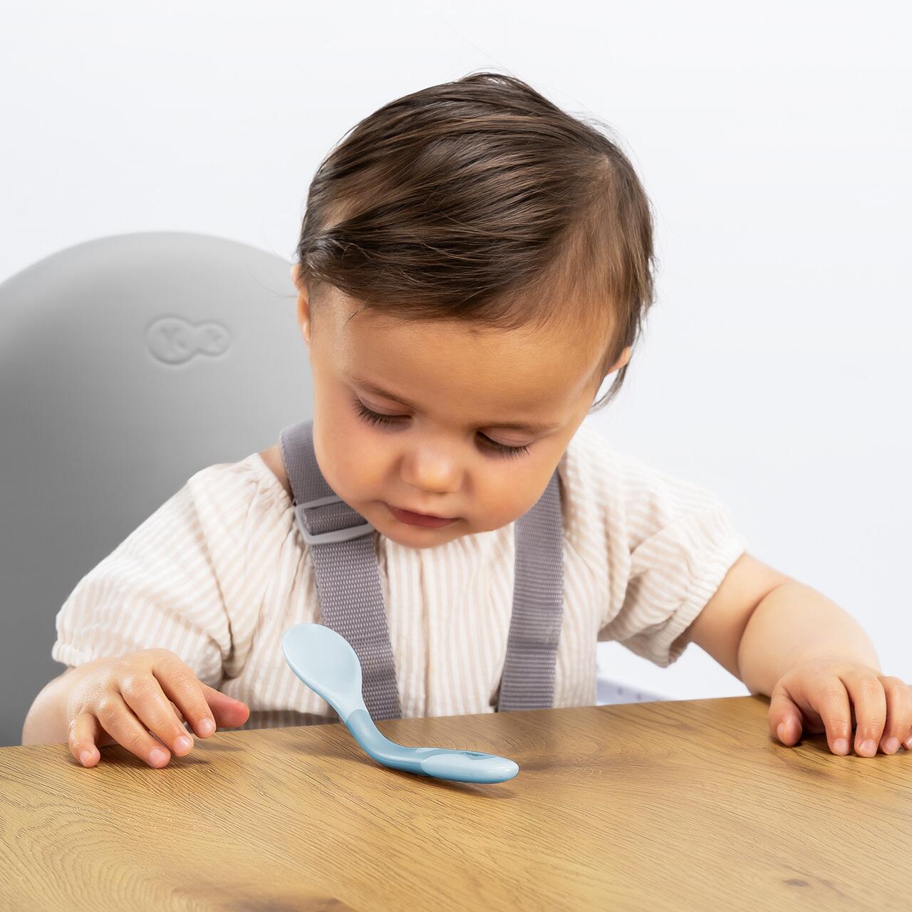 Set tacamuri flexibile pentru copii 6+ luni, fara BPA, albastru, Reer