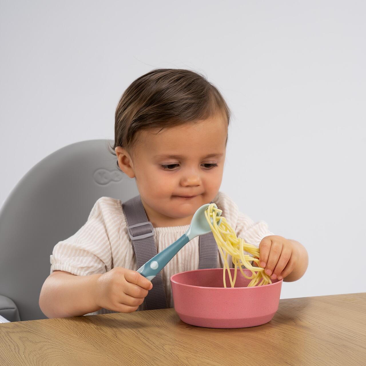 Set tacamuri flexibile pentru copii 6+ luni, fara BPA, albastru, Reer