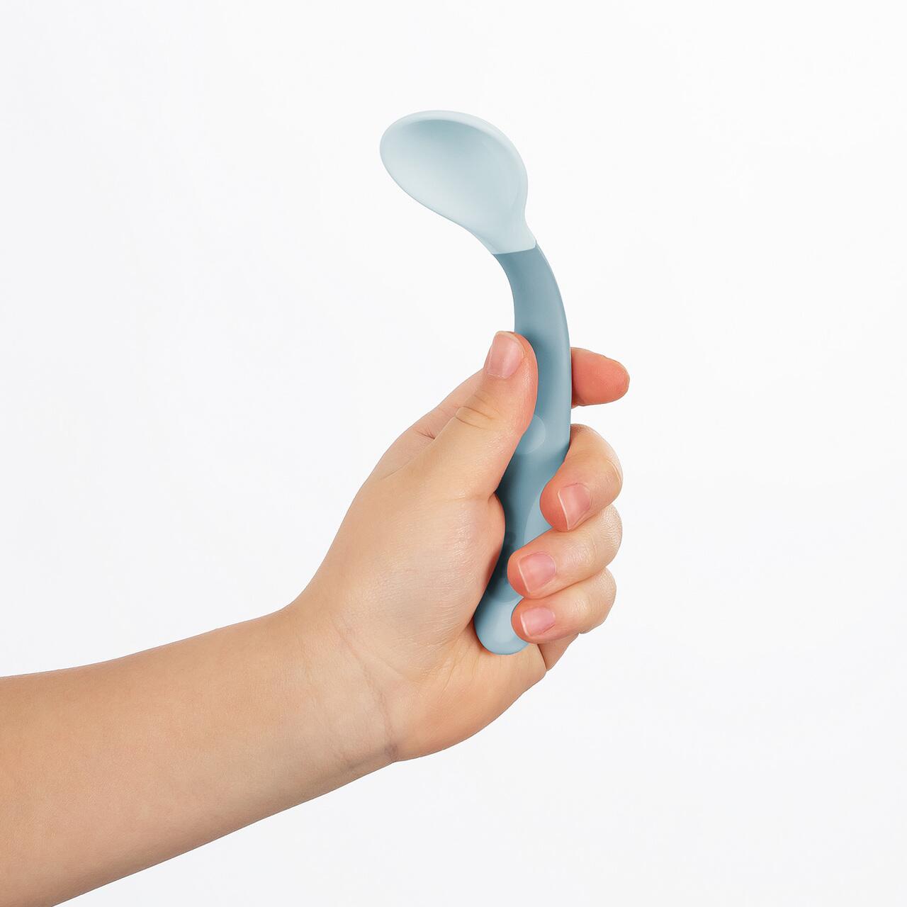 Set tacamuri flexibile pentru copii 6+ luni, fara BPA, albastru, Reer