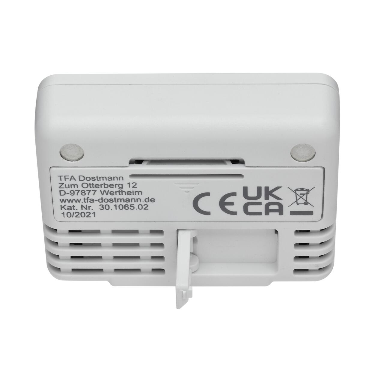 Termometru digital de cameră TFA, cu suport magnetic și afișaj mare, alb