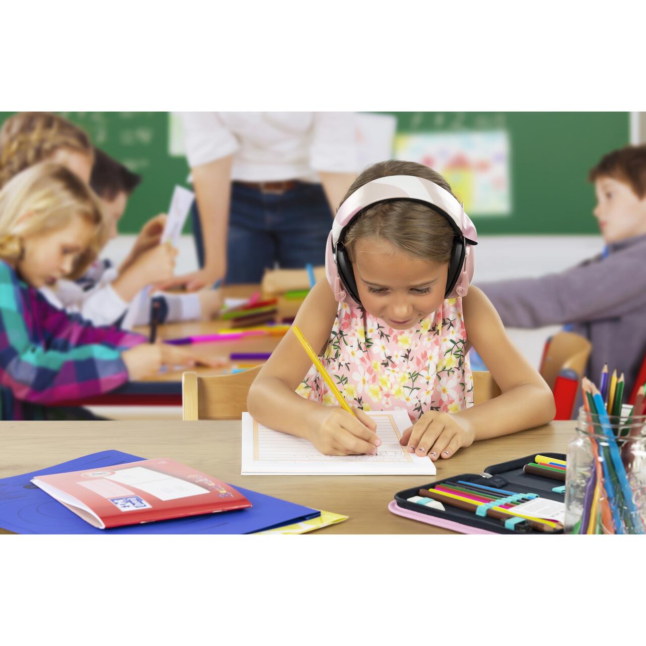 Casti antifonice copii Reer SilentGuard Kids SNR 27, roz, 5+ ani