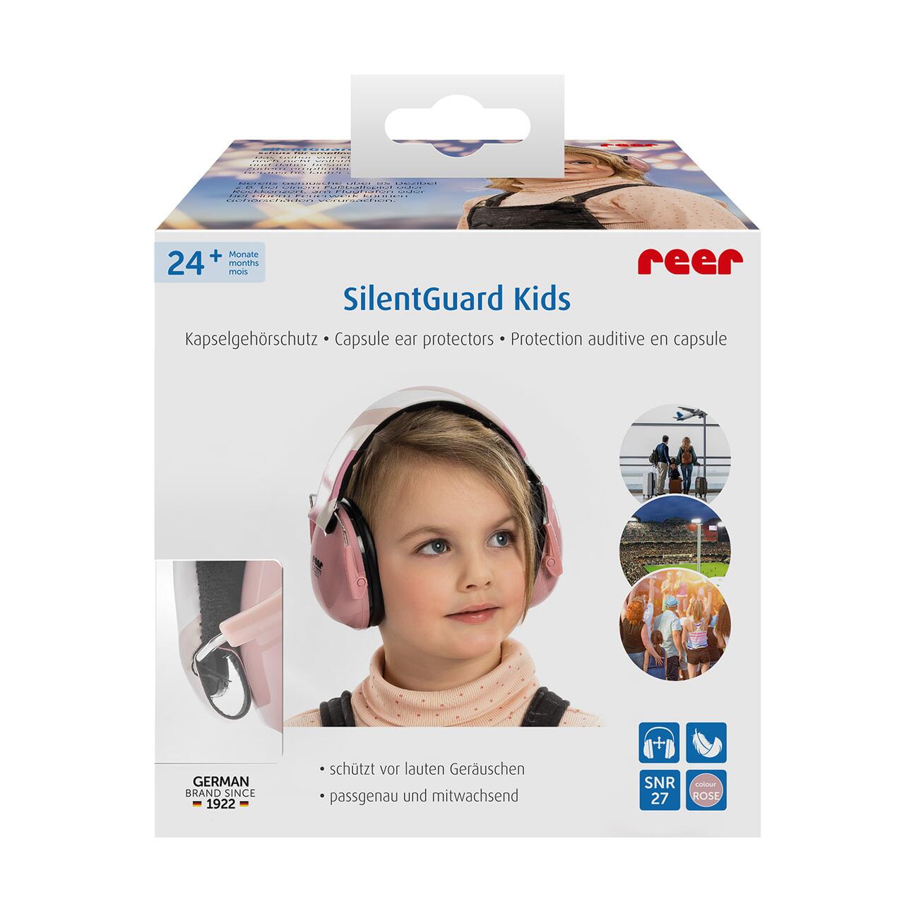 Casti antifonice copii Reer SilentGuard Kids SNR 27, roz, 5+ ani