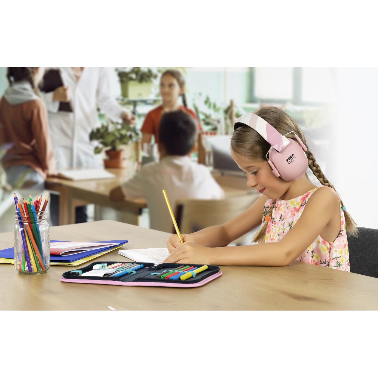 Casti antifonice copii Reer SilentGuard Kids SNR 27, roz, 5+ ani