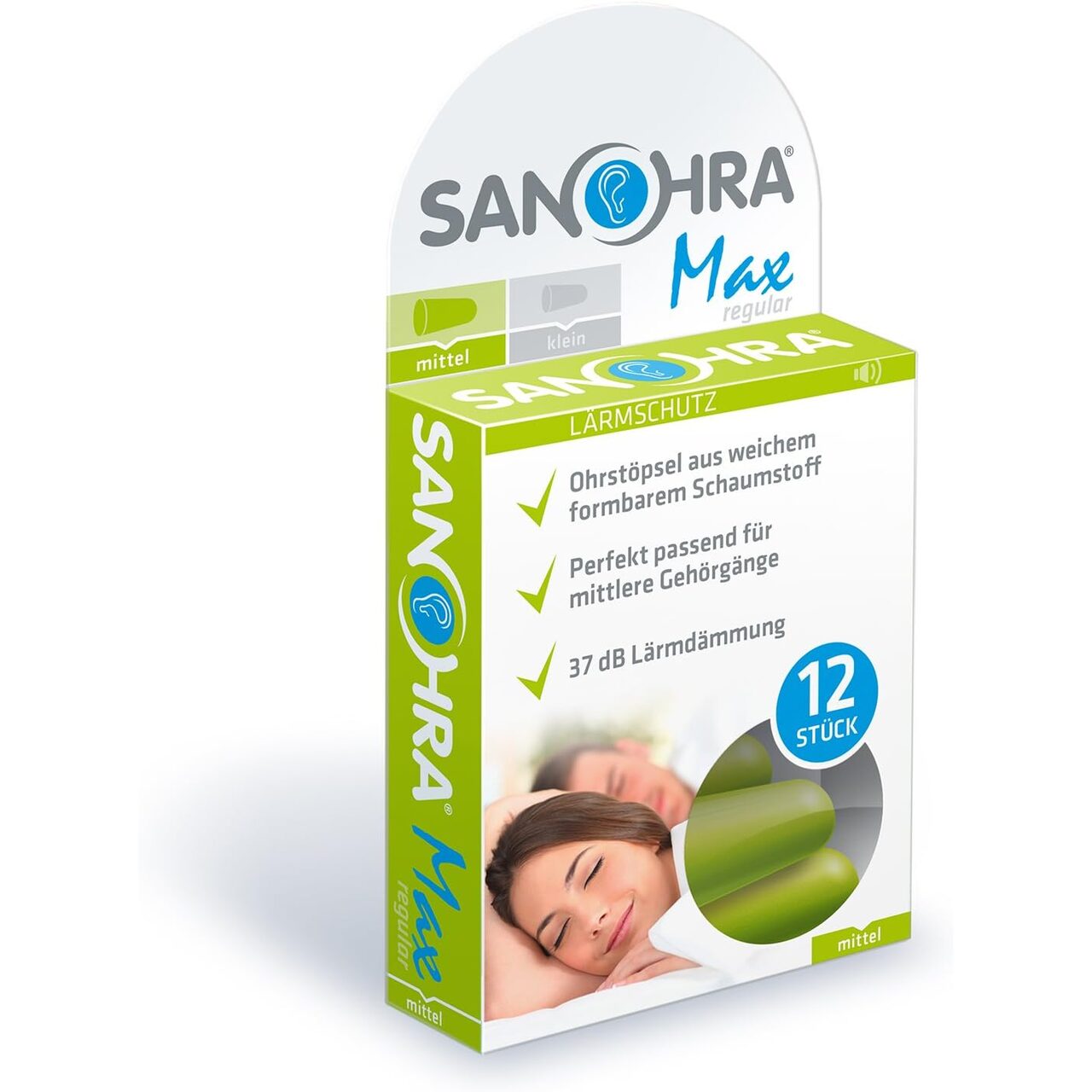 Dopuri de urechi SANOHRA Max pentru adulti, SNR 37 dB, 12 buc