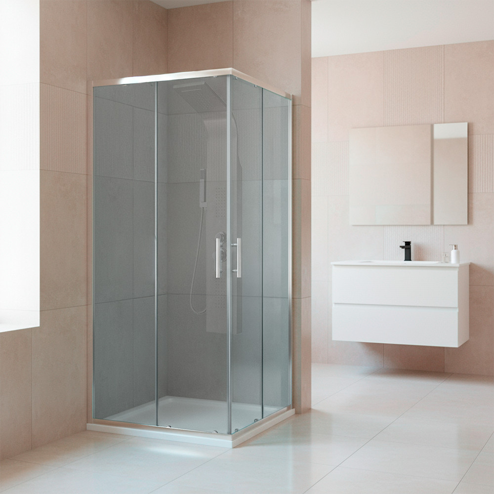 Leziter Cabină de duș pătrată Soul 80x80 cm cu tavă de duș