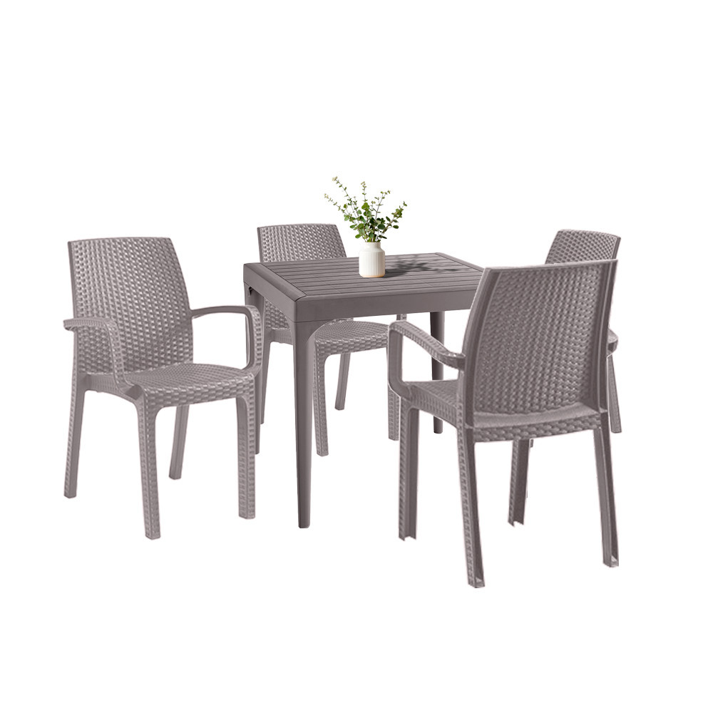 Set mobilier de grădină Leziter Natale 4+1, cappuccino, 4 scaune