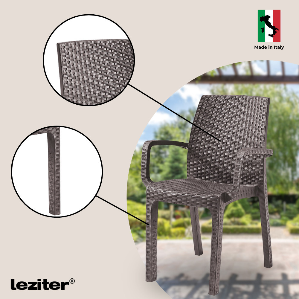 Set mobilier de grădină Leziter Natale 4+1, cappuccino, 4 scaune