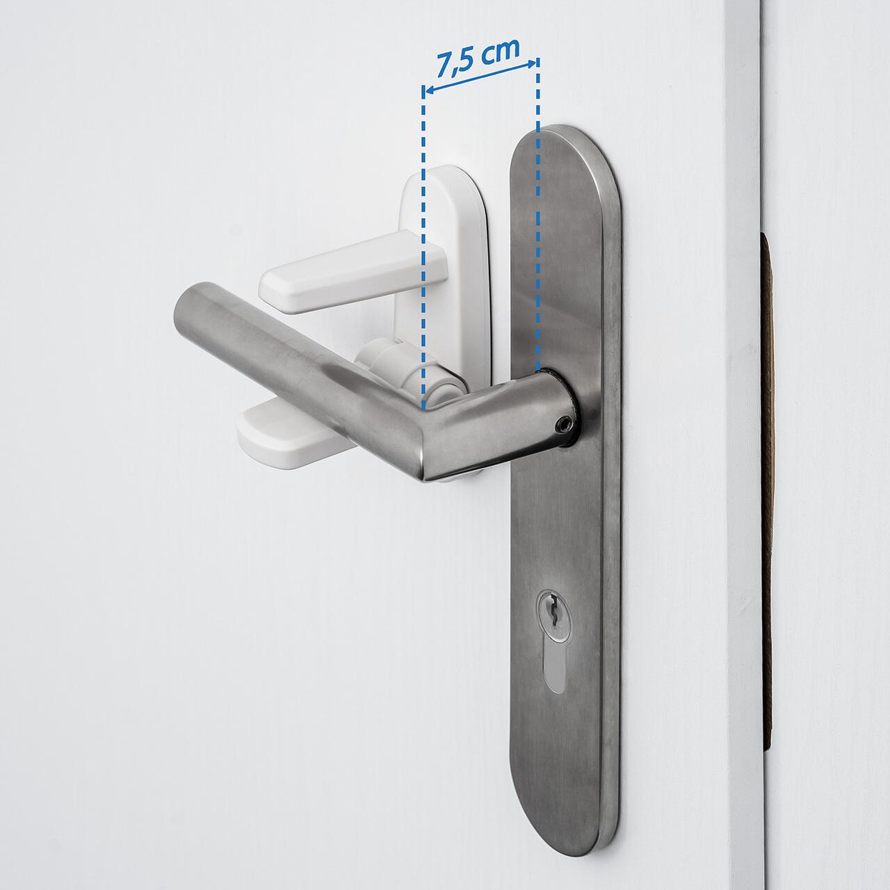 Opritor pentru clanta usii, fara gaurire, alb, REER 70110