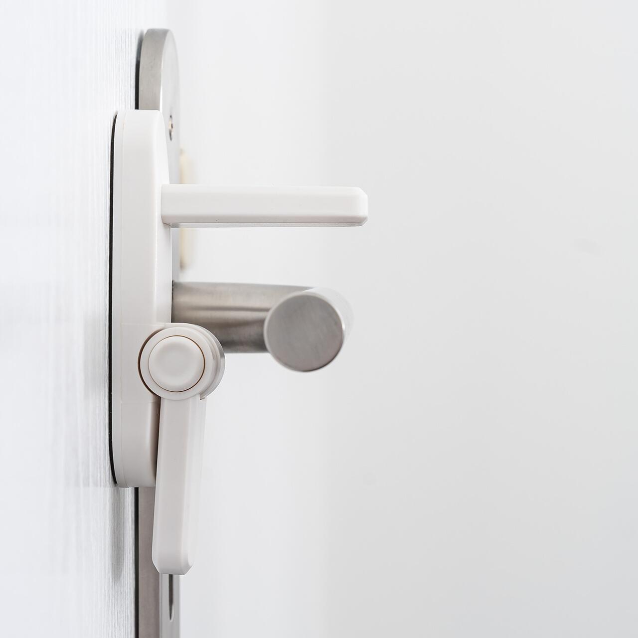 Opritor pentru clanta usii, fara gaurire, alb, REER 70110