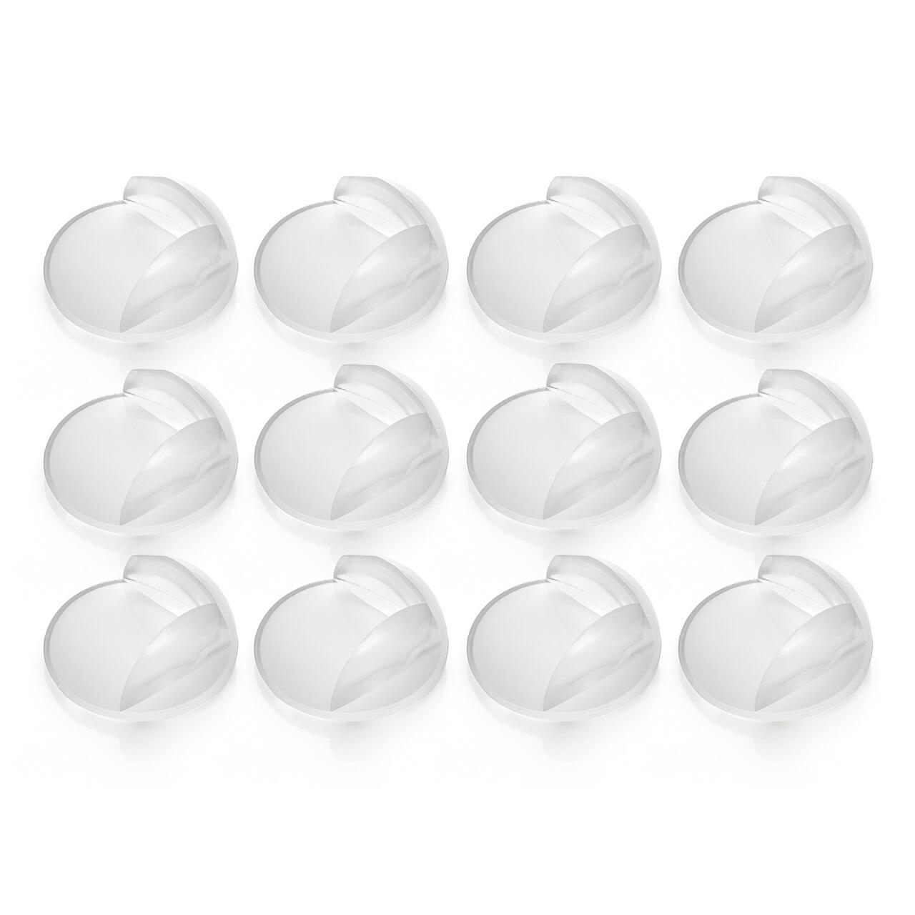 Pachet economic 12 protectii universale pentru colturi, din plastic transparent, cu banda adeziva, rezistente la muscaturi, fara PVC, Reer 82069