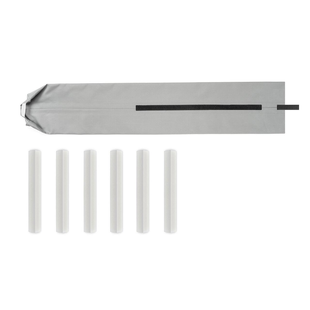 Protectie impotriva prinderii degetelor sub usa, opreste curentii de aer si izoleaza fonic, husa lavabila, 0-24 luni, gri, Reer 70121