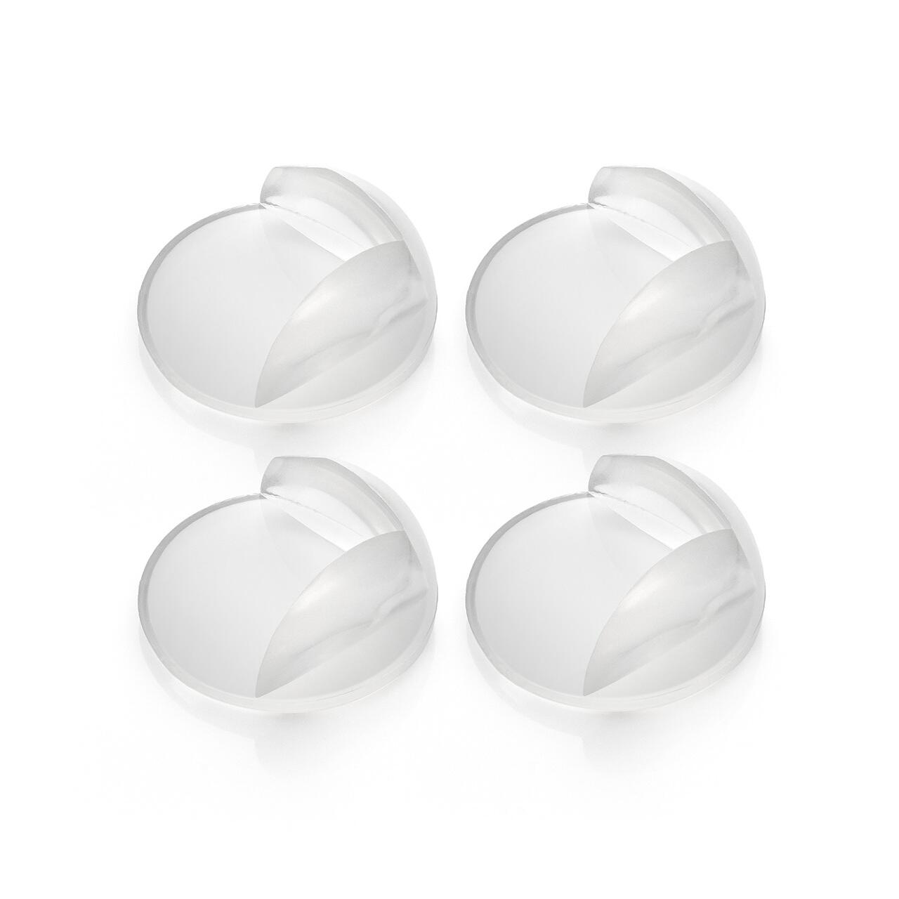 Set 4 protectii universale pentru colturi, din plastic transparent, cu banda adeziva, rezistente la muscaturi, fara PVC, Reer 82049