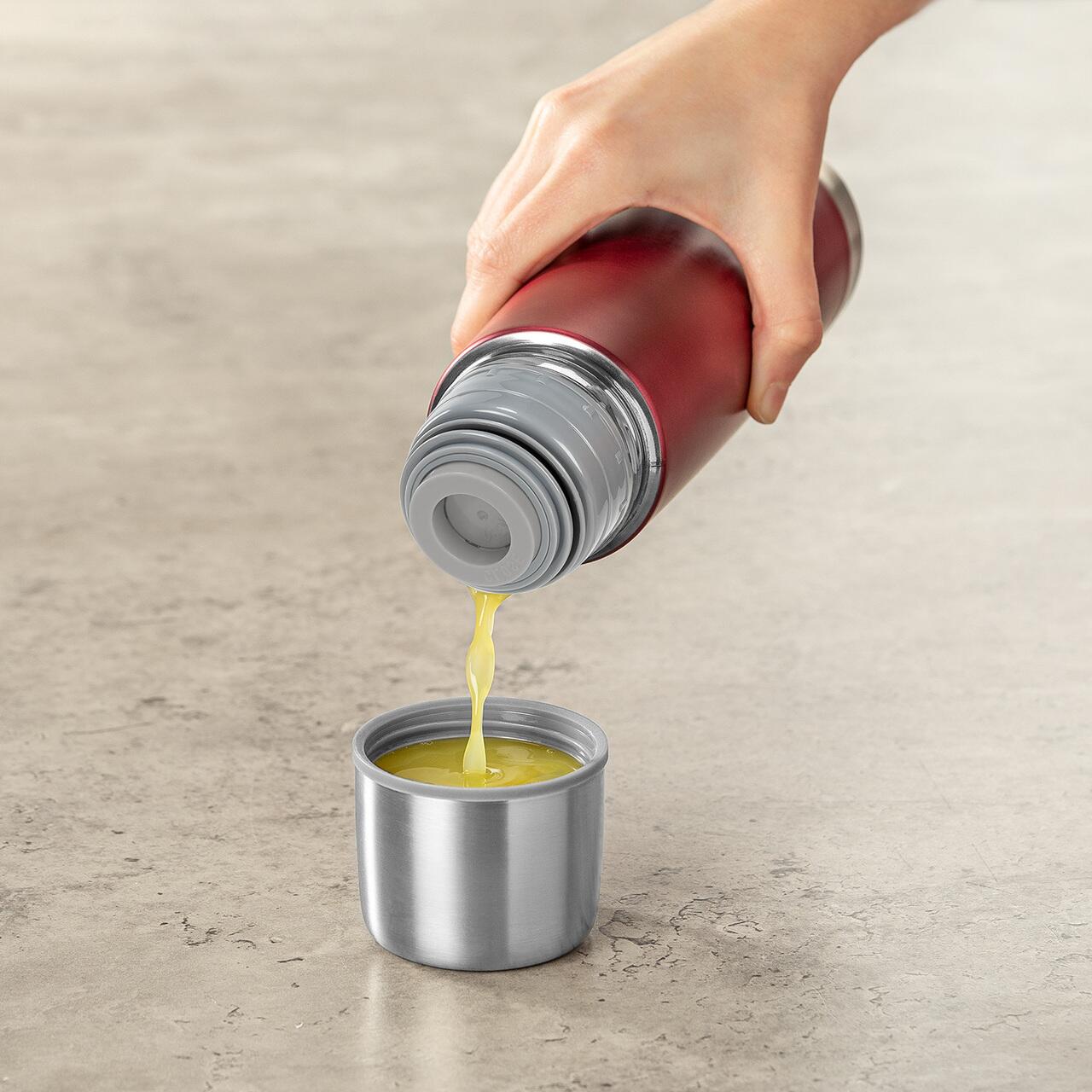 Sticlă termos din oțel inoxidabil vidat Reer ColourCup 450 ml, roșu